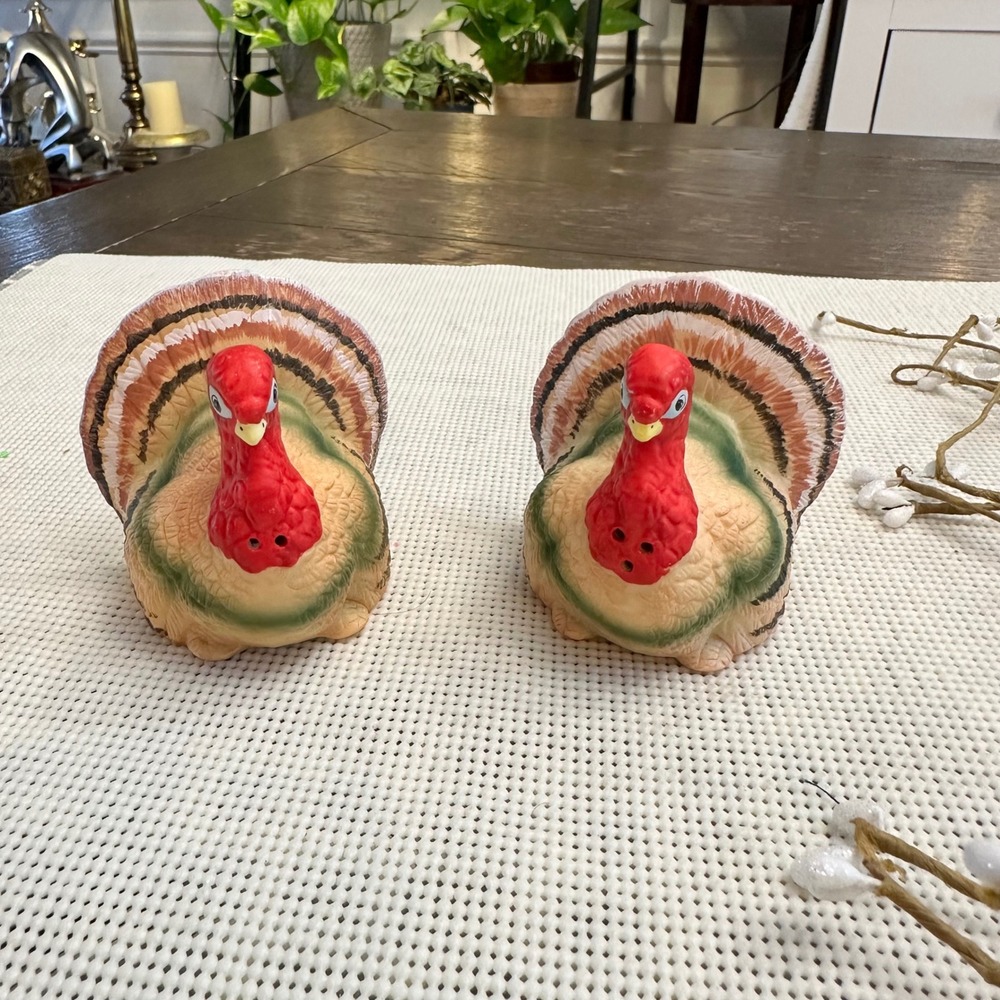 RUSS Vintage Turkey Salt & Pepper Shakers‎ Harvest Fall Thanksgiving